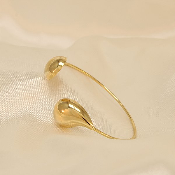 Bracelete com Design de Gota Folheado a Ouro 18k