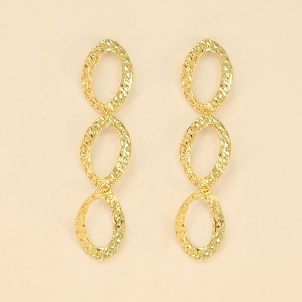 Brinco Texturizado Folheado a Ouro 18k