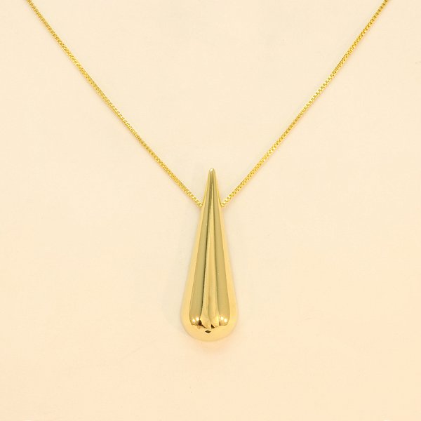 Gargantilha com Design de Gota Folheado a Ouro 18k