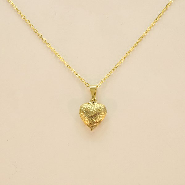 Gargantilha com Coração Folheado a Ouro 18k