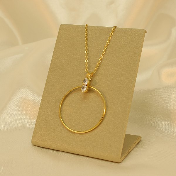 Gargantilha com Detalhe em Zircônia Banhado a Ouro 18k