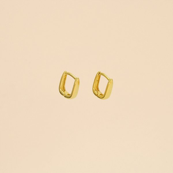 Brinco Argola com Fecho Click Folheado a Ouro 18k