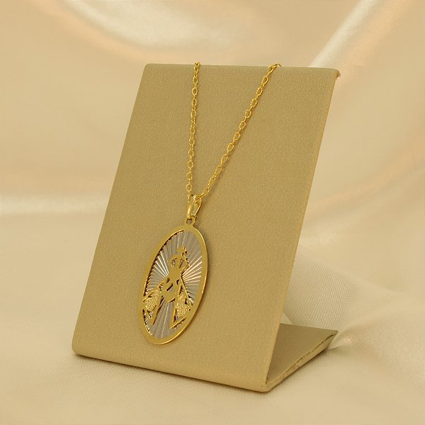 Gargantilha de Nossa Senhora Aparecida Banhado a Ouro 18k