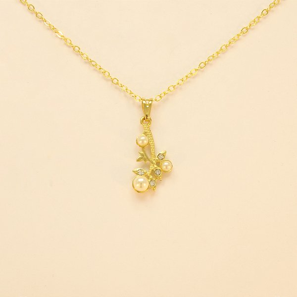 Gargantilha com Pérola e Zircônia Folheado a Ouro 18k