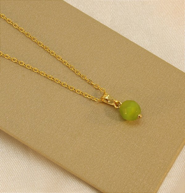 Gargantilha com Pingente de Bolinha Banhado a Ouro 18k