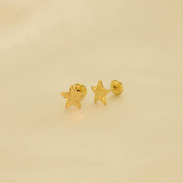 Brinco de Estrelinha Banhado a Ouro 18k
