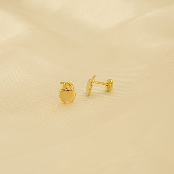 Brinco de Maçã Banhado a Ouro 18k