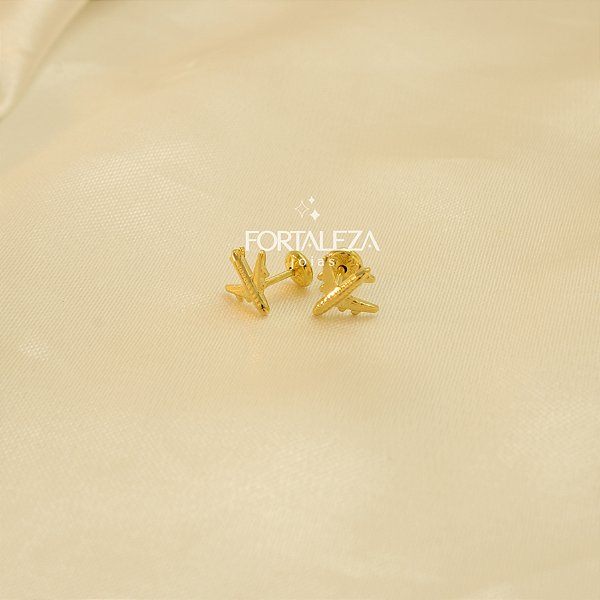 Brinco Avião Banhado a Ouro 18k