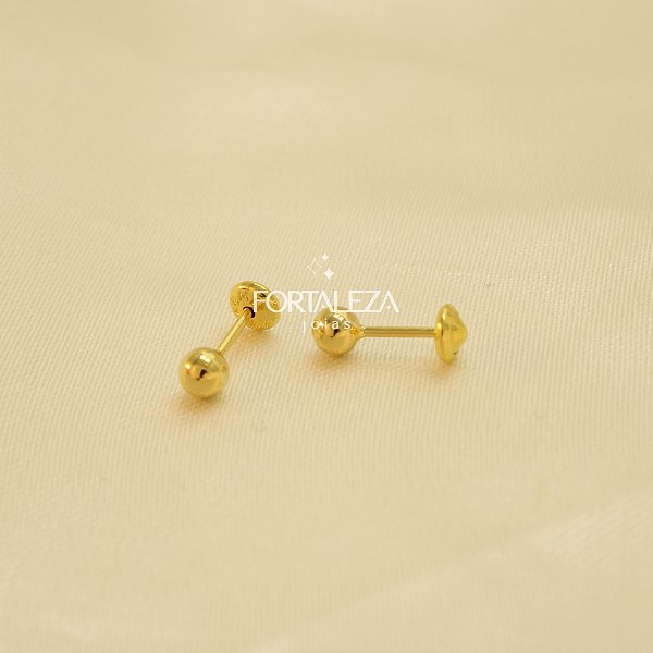 Brinco de Bolinha Banhado a Ouro 18k