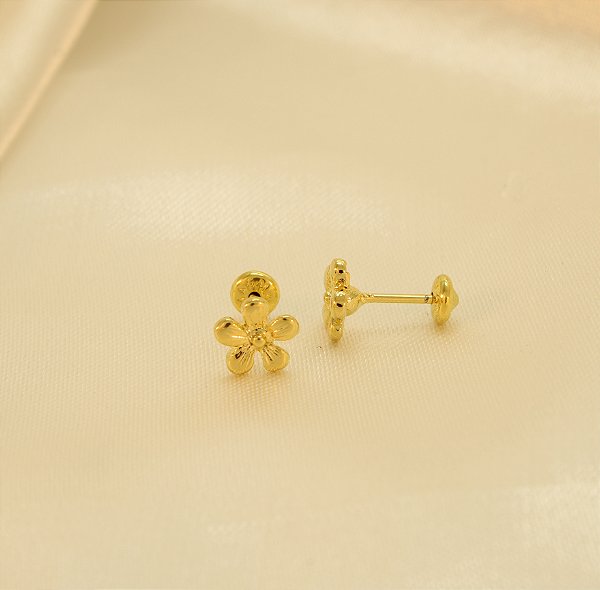 Brinco Flor Banhado a Ouro 18k