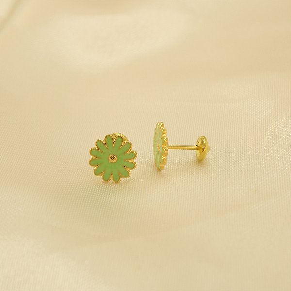 Brinco Florzinha Folheado a Ouro 18k