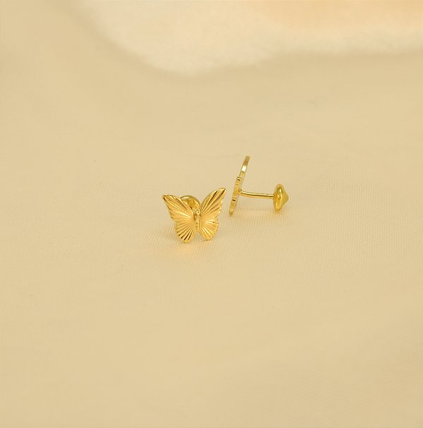 Brinco Borboleta Banhado a Ouro 18k