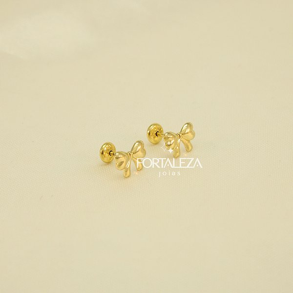 Brinco Design de Laço Banhado a Ouro 18k