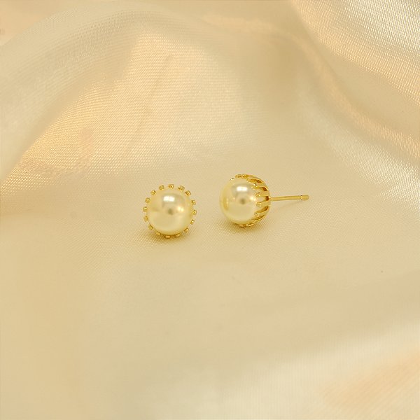 Brinco com Design de Pérola Folheado a Ouro 18k