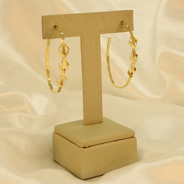 Brinco Aro Trabalhado Banhado a Ouro 18k