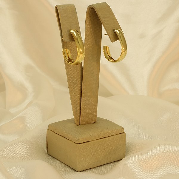 Brinco Argola Oval Folheado a Ouro 18k