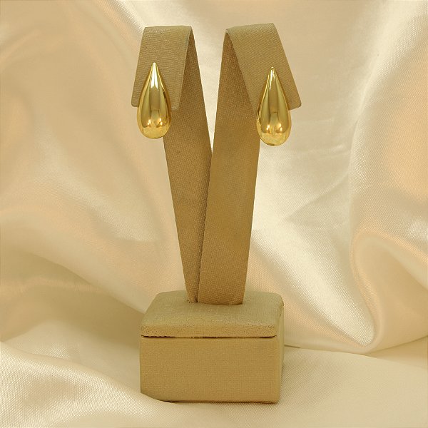 Brinco com Design de Gota Folheado a Ouro 18k