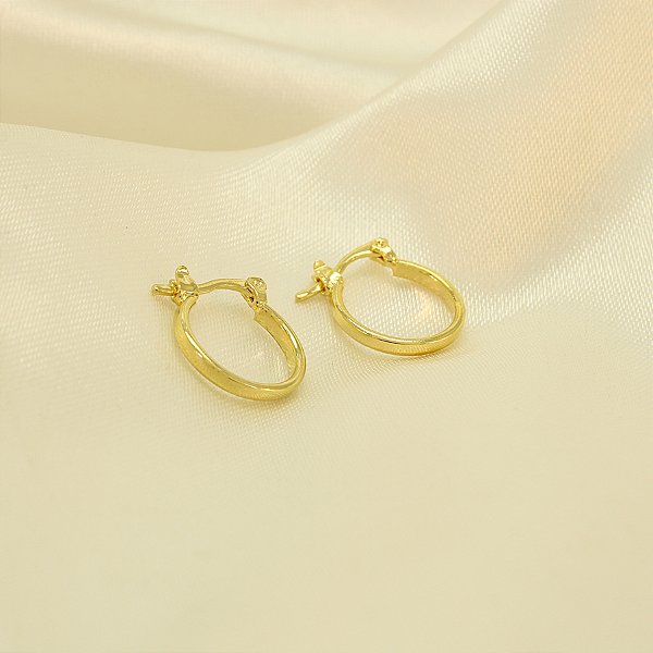 Brinco Argola Fecho Italiano Banhado a Ouro 18k