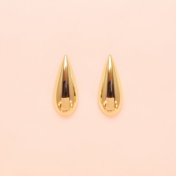 Brinco com Design de Gota Folheado a Ouro 18k