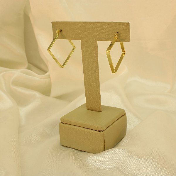 Brinco Argola Quadrada Folheado a Ouro 18k