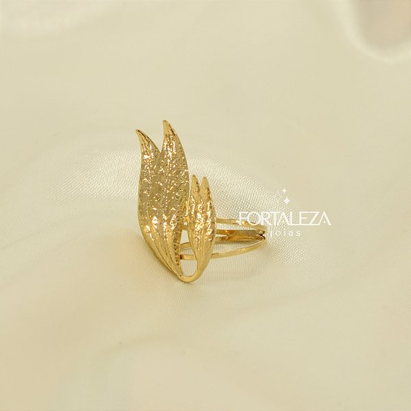 Anel Design Orgânico Banhado a Ouro 18k