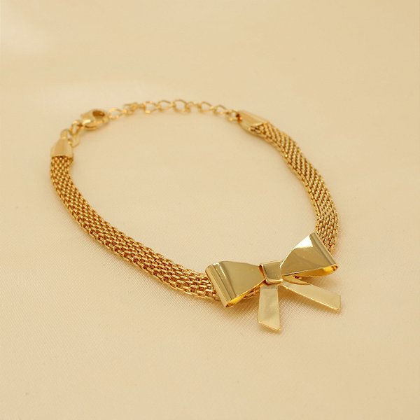 Pulseira com Laço Folheado a Ouro 18k
