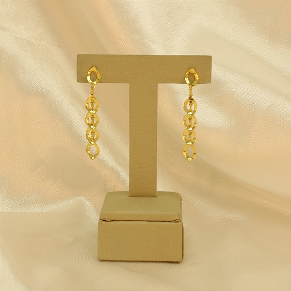 Brinco em Ramos Folheado a Ouro 18k