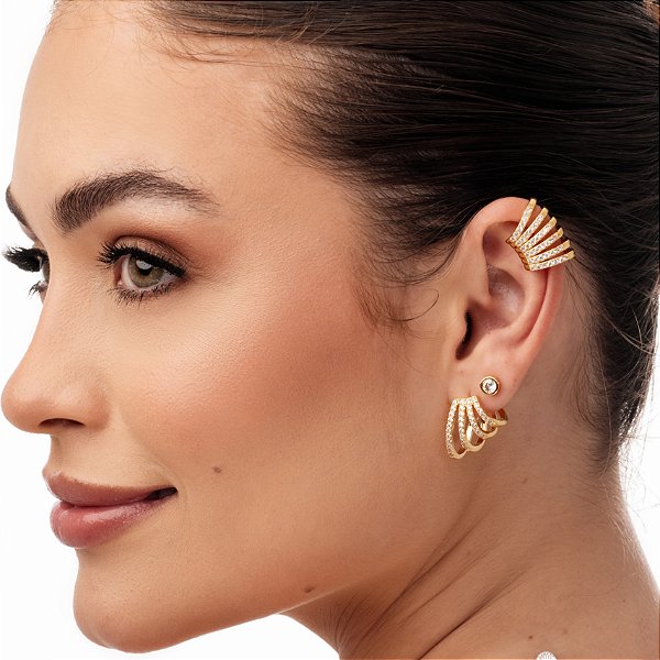 Brinco de Gota Kit Banhado a Ouro 18k