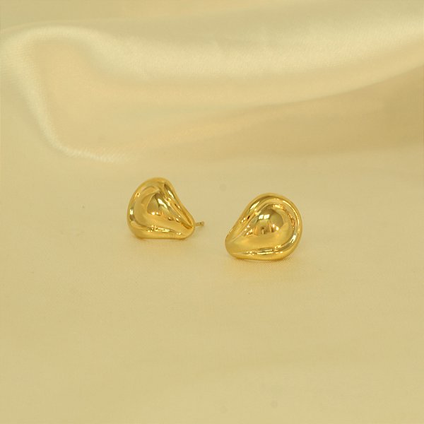 Brinco de Gota Folheado a Ouro 18k