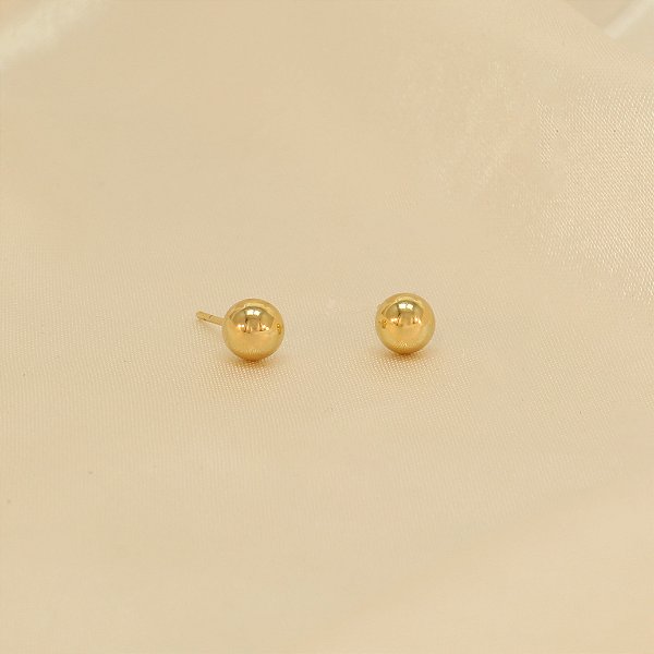 Brinco de Bolinha Banhado a Ouro 18k