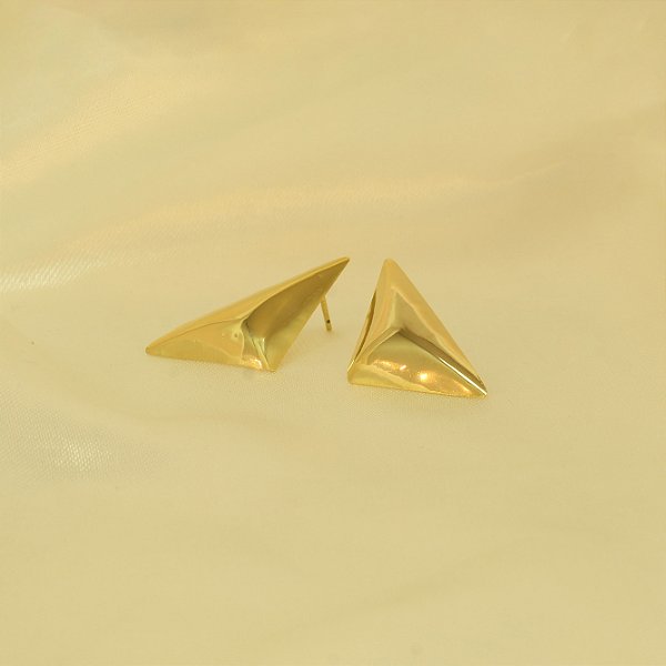 Brinco Geométrico Folheado a Ouro 18k