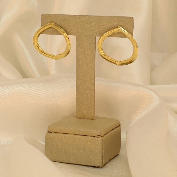 Brinco Vazado Folheado a Ouro 18k