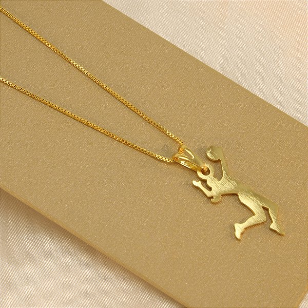 Gargantilha Jogadora de Vôlei Folheado a Ouro 18k