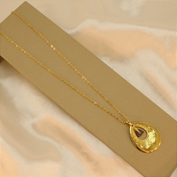 Gargantilha Nossa Senhora Aparecida Banhado a Ouro 18k