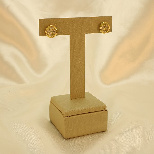 Brinco Cravejado Folheado a Ouro 18k