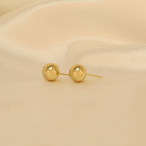 Brinco Bolinha Folheado a Ouro 18k