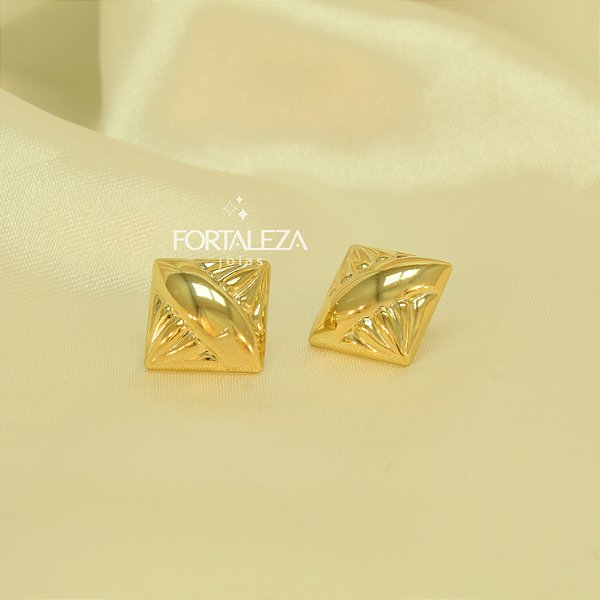 Brinco Abaulado Banhado a Ouro 18k