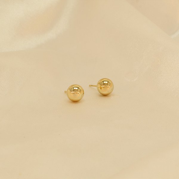 Brinco Bolinha Folheado a Ouro 18k