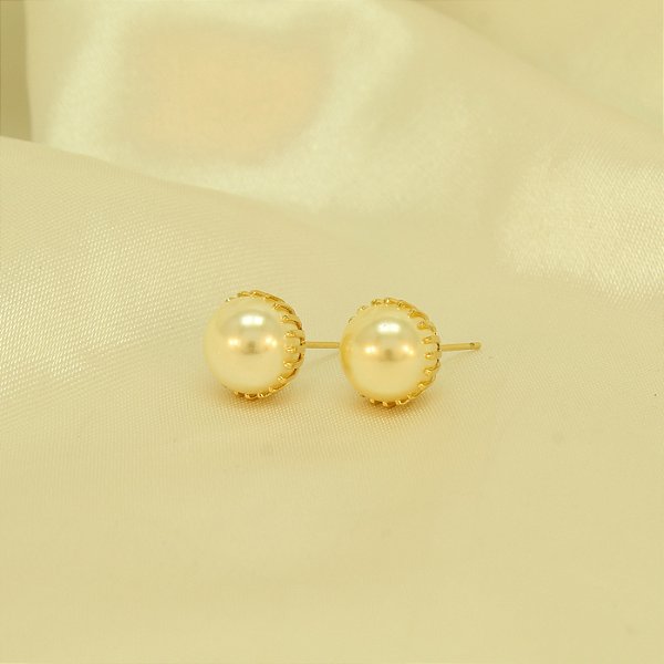 Brinco Pérola Folheado a Ouro 18k