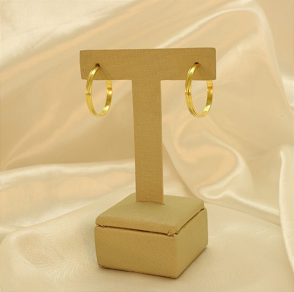 Brinco Argola Folheado a Ouro 18k
