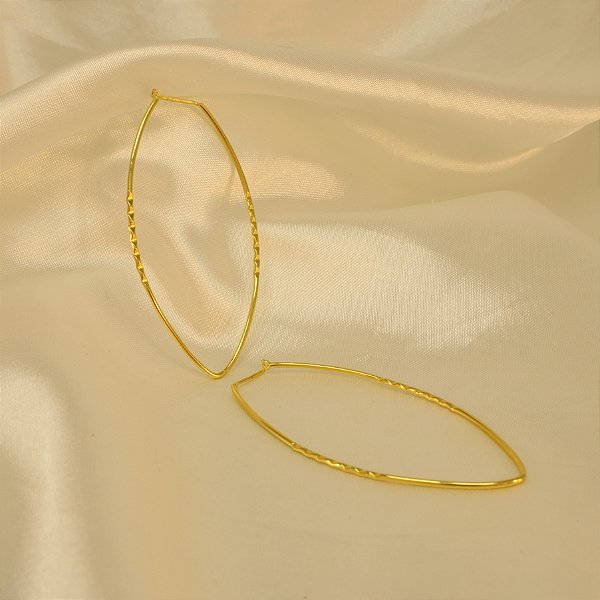 Brinco com Aro Liso Folheado a Ouro 18k