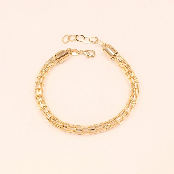 Pulseira com Elos Folheado a Ouro 18k