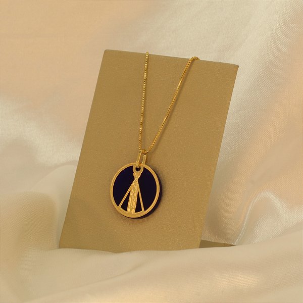 Gargantilha Nossa Senhora Aparecida Folheado a Ouro 18k