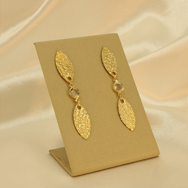 Brinco Enrugado Banhado a Ouro 18k