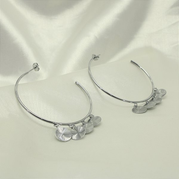 Brinco Argola Banhado a Ouro Branco