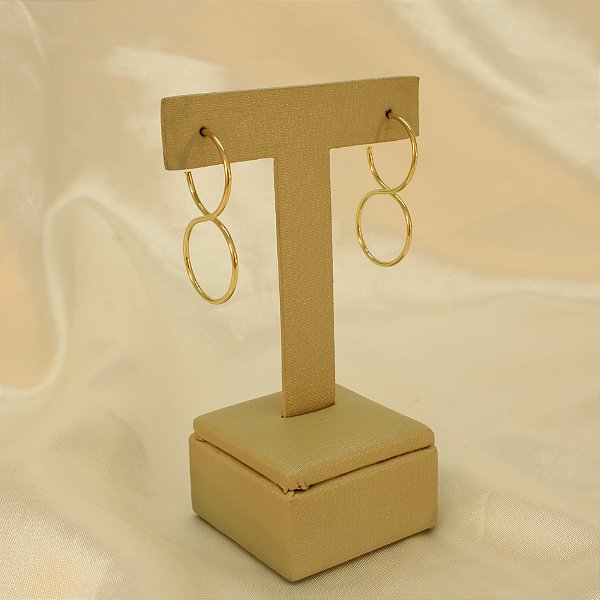 Brinco Argola Infinito Banhado a Ouro 18k