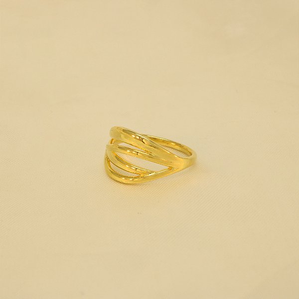 Anel Vazado Banhado a Ouro 18k