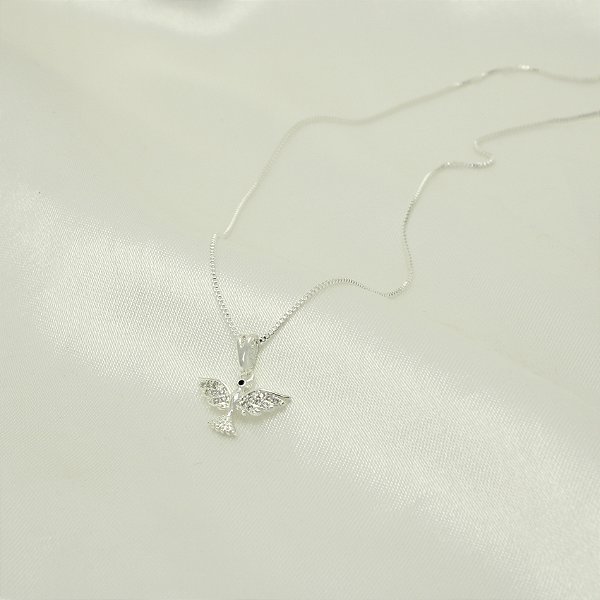 Gargantilha Espírito Santo Cravejado Banhado a Prata