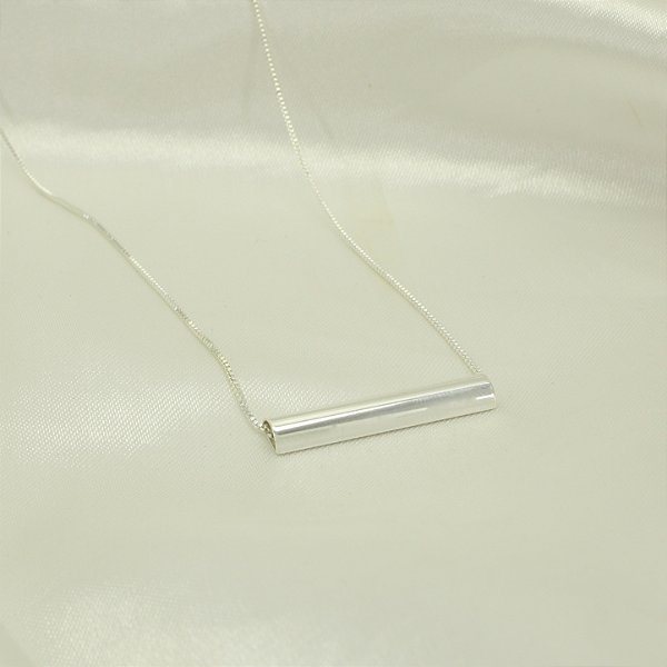 Gargantilha com Pingente Canutilho Banhado a Prata