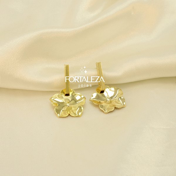 Brinco de Flor Banhado a Ouro 18k